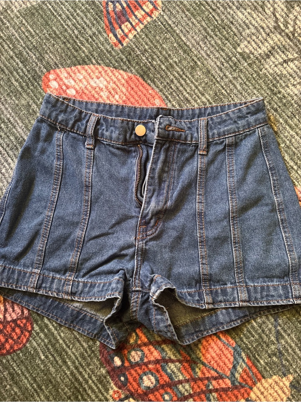 SHEIN Dark Blue High-Rise Denim Shorts